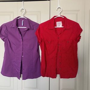 Bundle 2 short sleeves blouse size M